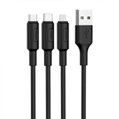 Hoco X25 3in1 Usb Şarj ve Data Kablosu 1m thumbnail 4