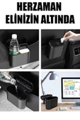 Mini Oto Çöp Kovası Abs Plastik Siyah thumbnail 3