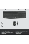 Logitech MK235 Kablosuz Klavye & Mouse Seti-Gri thumbnail 3