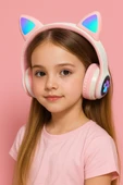 Pembe Kulak Üstü Kablosuz Bluetooth Kulaklık thumbnail 1