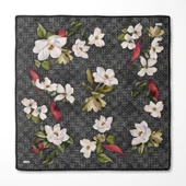Çiçek Desenli Twill İpek Eşarp-0942 thumbnail 6