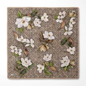 Çiçek Desenli Twill İpek Eşarp-0942 thumbnail 4