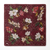 Çiçek Desenli Twill İpek Eşarp-0942 thumbnail 3