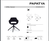 Papatya Opal Swivel Koltuk - Krom Ayak & Solid Beyaz Font thumbnail 7