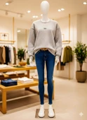 Logo Baskılı Düz Sweatshirt thumbnail 1