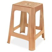 Papatya Mercan Plastik Tabure Teak - Bahçe Balkon Taburesi thumbnail 5