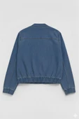Kadın Mavi Bomber Denim Ceket thumbnail 3