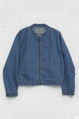 Kadın Mavi Bomber Denim Ceket thumbnail 2