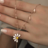 Gümüş Rose Papatya Seviyor Sevmiyor Bayan Kolye thumbnail 9