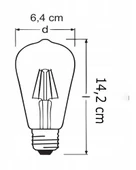 Rutter RT-11203 6W Armut Rustik Led Ampul Amber - 3 Adet thumbnail 2