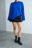 Yüksek Yaka Oversize Triko Kazak thumbnail 11