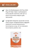 New Life B12 Plus Methylcobalamin 30 Tablet 4 Adet thumbnail 2
