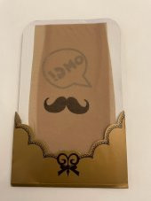 Külotlu Bayan Çorabı - Moustache / OMG Desenli thumbnail 1