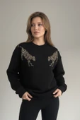 Pul İşlemeli Kaplan Detaylı Oversize Sweatshirt thumbnail 3