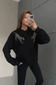 Pul İşlemeli Kaplan Detaylı Oversize Sweatshirt thumbnail 8
