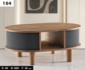 Oval Çizgili Orta Sehpa thumbnail 4