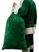 Yeşil Noel Baba Hediye Çuvalı Boy (70X100 cm) thumbnail 1
