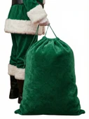 Yeşil Noel Baba Hediye Çuvalı Boy (70X100 cm) thumbnail 3