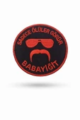 Single Sword ''SADECE ÖLÜLER GÖRÜR BABAYİĞİT'' Yazılı Cırtlı Nakış Arma, Patch, Peç Model thumbnail 8