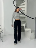 Fitilli şardonlu pantolon siyah thumbnail 4