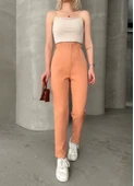 Beli lastikli karamel pantolon thumbnail 1