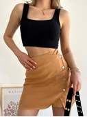 Dört çıtçıtlı Gabardin şort etek thumbnail 1