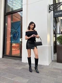 Madonna yaka sıfır kol bluz thumbnail 2