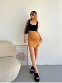 Dört çıtçıtlı Gabardin şort etek thumbnail 3