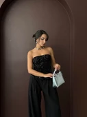 Siyah Simli Straplez Bustiyer thumbnail 1