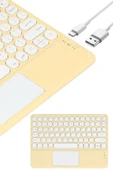 Touchpad Uyumlu Bluetooth Klavye Slim Kablosuz Wifi Q Klavye thumbnail 3