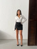 Siyah Payetli Mini Etek thumbnail 1