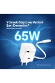 SmartCharger GAN 65W PD Seyahat Hızlı Şarj Aleti USB-C + Dahili PD 65W 70cm USB-C Şarj Kablosu thumbnail 2