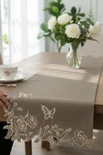 Butterfly Keten Aplikeli Runner 40x120 cm thumbnail 3