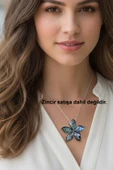 Abalon Shell Çiçek Motifi Sedef Broş BR10-2 thumbnail 5