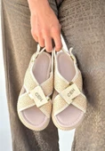 Cate Bej Hasır Cilt Sandalet thumbnail 4