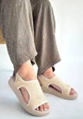 Wayi Bej Hasır Cilt Sandalet thumbnail 3