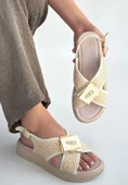 Cate Bej Hasır Cilt Sandalet thumbnail 6