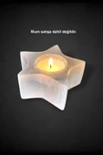 Beyaz Selenit Yıldız Mumluk 58Y thumbnail 5