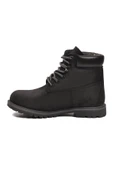 Siyah Nubuk Hakiki Deri Unisex Worker Bot thumbnail 4