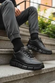 Siyah Bağcıklı Erkek Sneaker thumbnail 3