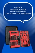 17 Parça El Ayak Bakım Seti Tırnak Temizleme Manikür Pedikür Cımbız Törpü Tırnak Makası thumbnail 1