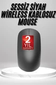 Siyah Kablosuz Mouse Wireless Mouse Minimal Tasarım thumbnail 3