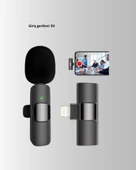 Çift Mikrofonlu Kablosuz Kayıt Seti iPhone Uyumlu Mini Mikrofon thumbnail 5
