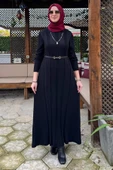 Biricik Kemerli Triko Elbise Siyah thumbnail 1