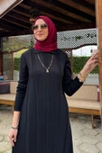 Biricik Kemerli Triko Elbise Siyah thumbnail 2