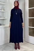 Beyza Fitilli Triko Elbise Lacivert thumbnail 6