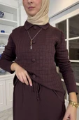 Kumsal Triko Takım Acı Kahve thumbnail 4