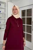 Laçin Triko Elbise Bordo thumbnail 2