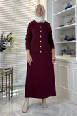 Melis Çelik Örme Triko Takım Bordo thumbnail 1