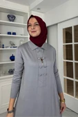 Laçin Triko Elbise Gri thumbnail 2